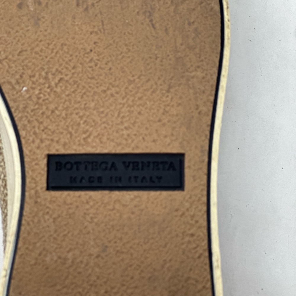 Bottega Veneta Beige/Black Jute and Leather Slip On Sneakers Size 37.5 - Picture 7 of 10